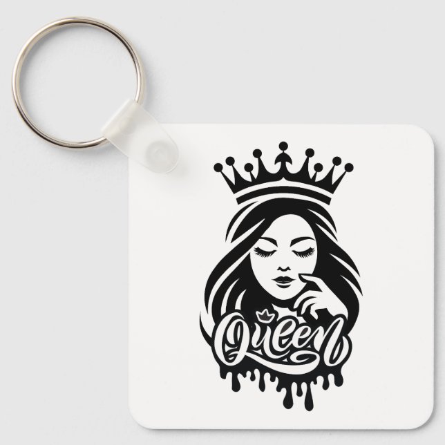 Queen Design – Elegant Royal Crown Schlüsselanhänger (Vorderseite)