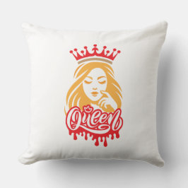 Queen Design – Elegant Royal Crown Typography for Kissen