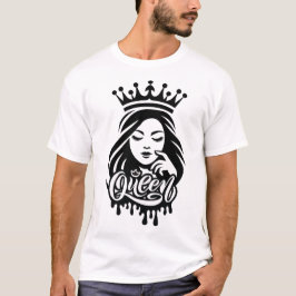 Queen Design – Elegant Royal Crown Typography for T-Shirt