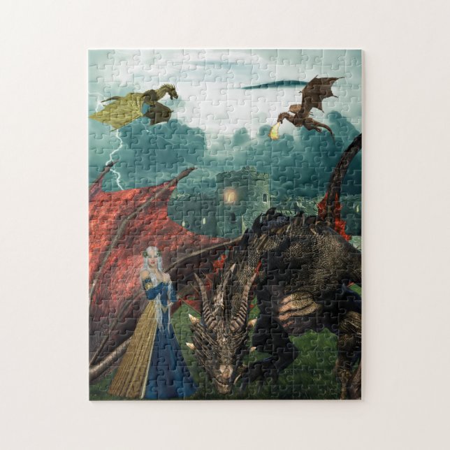 Queen Dragons Wyvern Feuerparadies Burg (Vertikal)