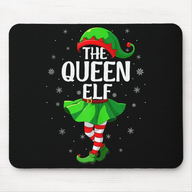 Queen Elf Christmas Girls Women Elf Squad Xmas Fam Mousepad (Vorne)