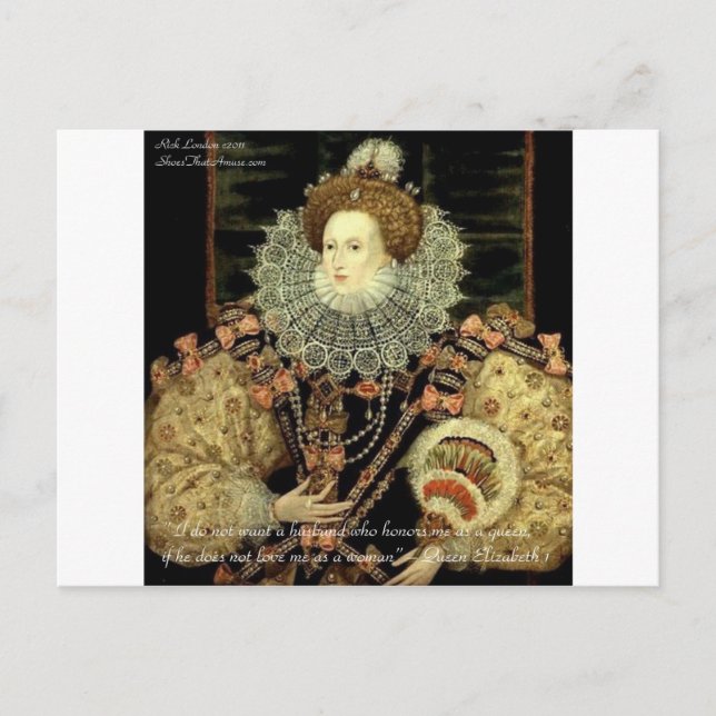 Queen Elizabeth 1 Liebe/Ehre Liebe Zitat Geschenke Postkarte (Vorderseite)