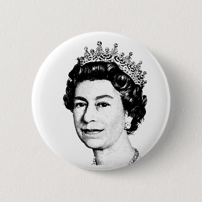 QUEEN ELIZABETH BUTTON BACK ABZEICHEN (Vorderseite)