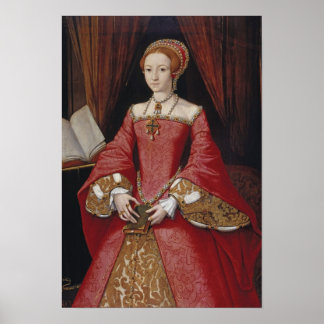 Queen Elizabeth hat das erste Portrait gedruckt Poster