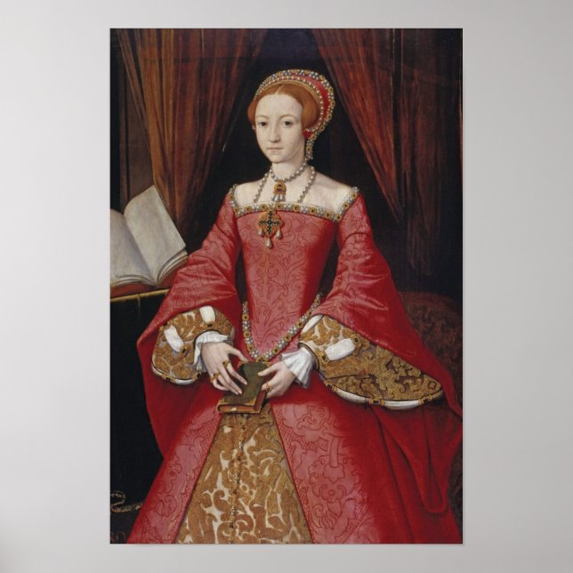 Queen Elizabeth hat das erste Portrait gedruckt Poster (Vorne)