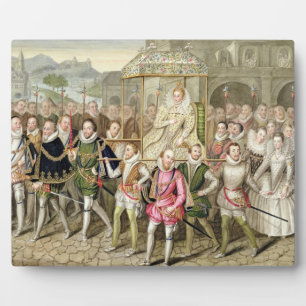 Queen Elizabeth I in procession with her Courtiers Fotoplatte
