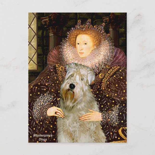 Queen Elizabeth I. - Wheaten Terrier Postkarte (Vorderseite)