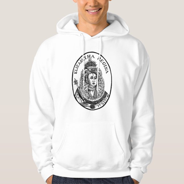 Queen Elizabeth I Woodcut Portrait Hoodie (Vorderseite)
