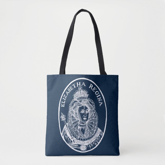 Queen Elizabeth I Woodcut Portrait Tasche (Vorderseite)