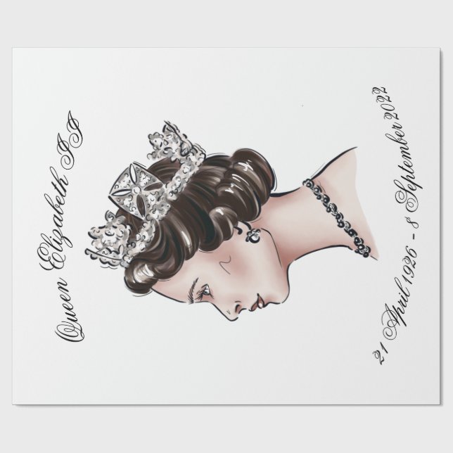 Queen Elizabeth II Geschenkpapier (Flach)