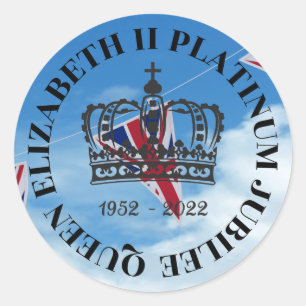 Queen Elizabeth II Platinum Jubilee Runder Aufkleber
