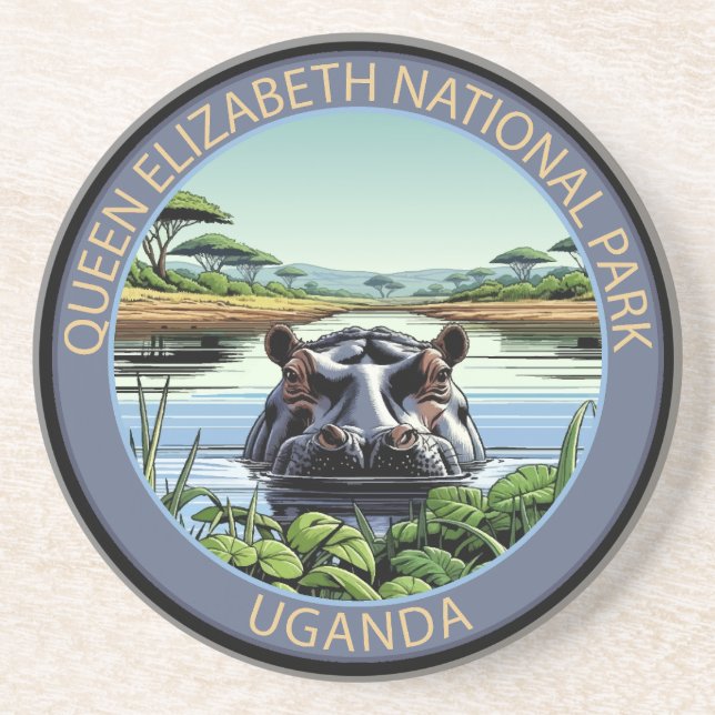 Queen Elizabeth National Park Uganda Getränkeuntersetzer (Vorne)