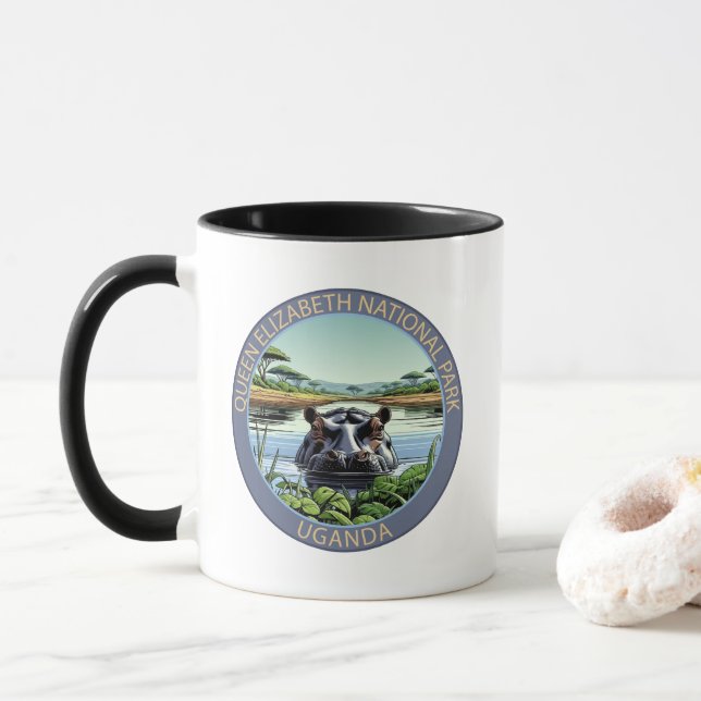 Queen Elizabeth National Park Uganda Tasse (Mit Donut)