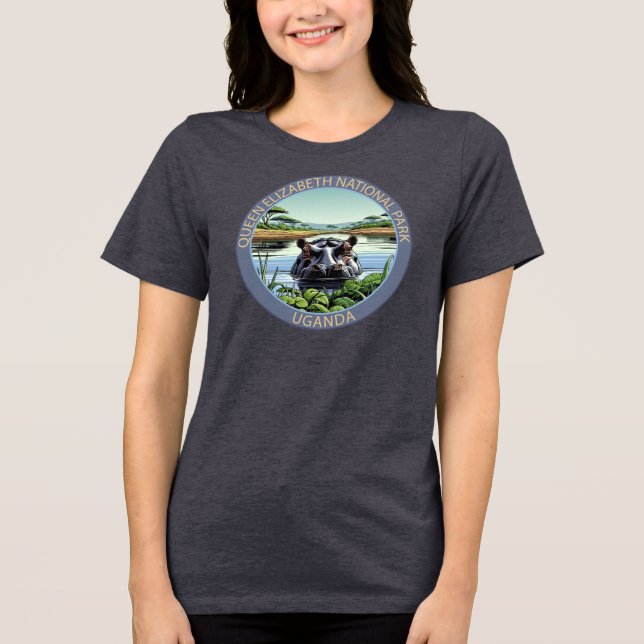 Queen Elizabeth National Park Uganda Tri-Blend Shirt (Vorderseite)