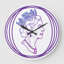 Queen Elizabeth Profile Große Wanduhr