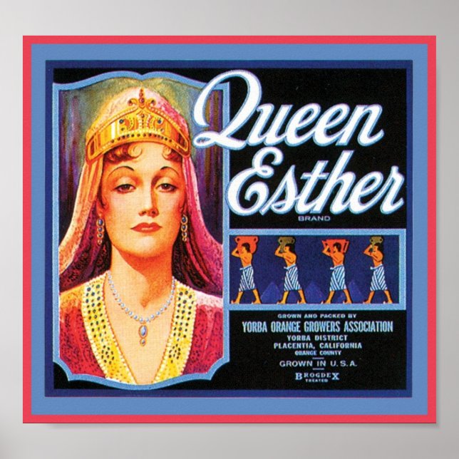 Queen Esther Vintag Crate Label Poster (Vorne)