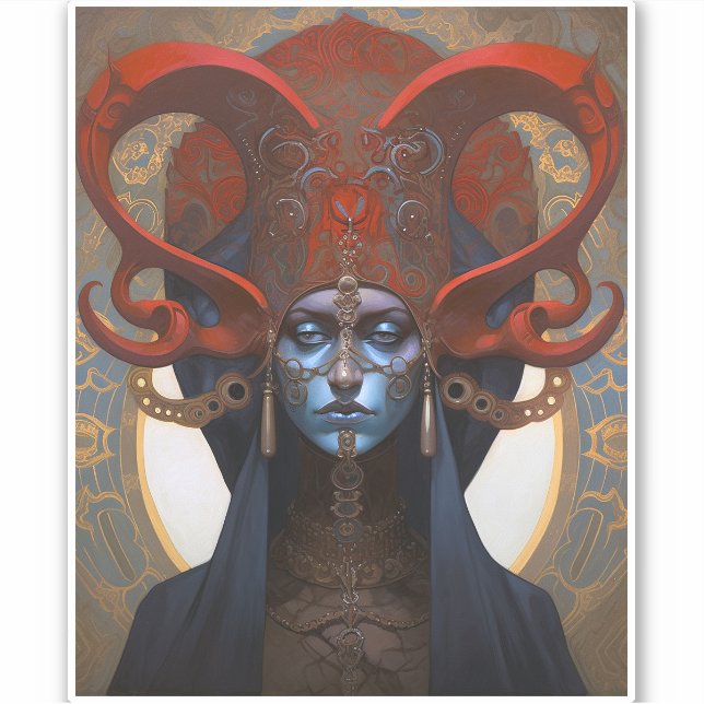 Queen Goddess Fantasy Art Aufkleber (Vorderseite)