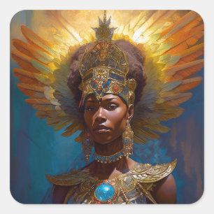 Queen Goddess Fantasy Art Quadratischer Aufkleber