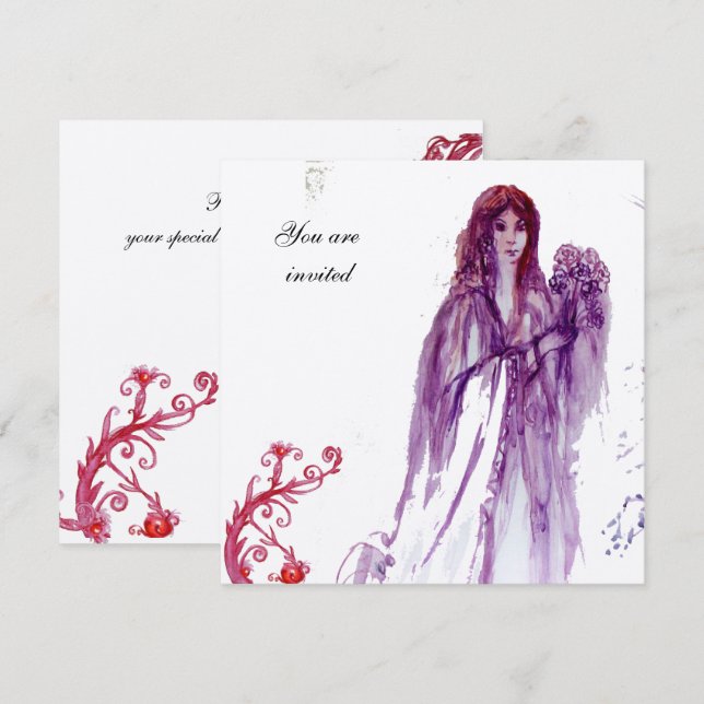 QUEEN GUINEVERE Fantasy Kraft Paper Einladung (Vorne/Hinten)