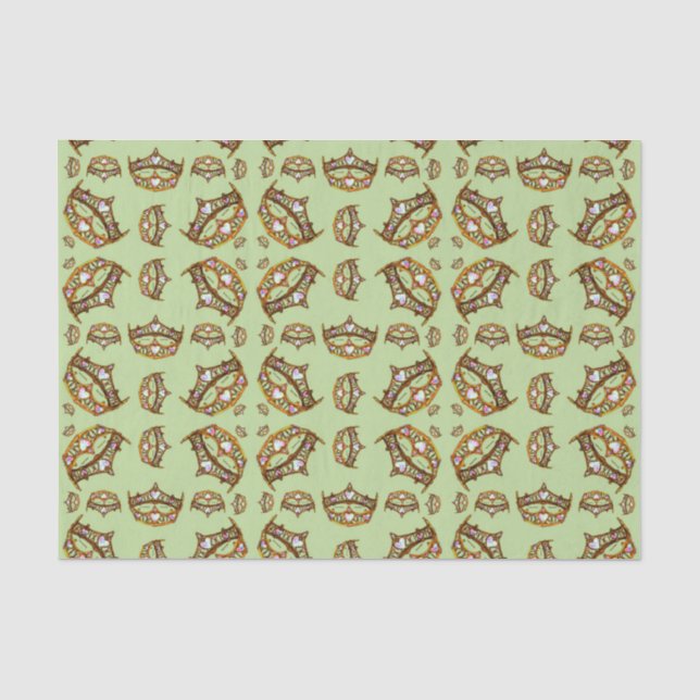 Queen Hearts Gold Crowns Tiaras Pfefferminzpapier Seidenpapier (Vorderseite)