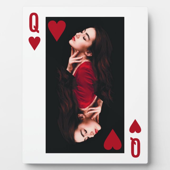 Queen Hearts Kartenspielen Valentine Foto Plaque Fotoplatte (Vorderseite)
