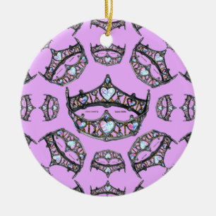 Queen Hearts Silver Crowns Tiaras rosa Ornament
