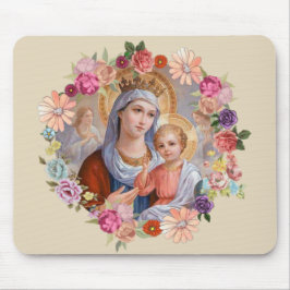 Queen Heaven Baby Jesus Angels Blume Rose Mousepad
