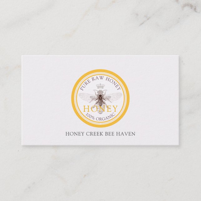 Queen Honey Bee Business Card Visitenkarte (Vorderseite)