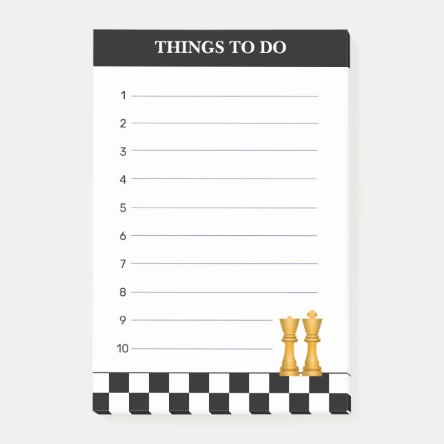 Queen & King auf Schwarz & Weiß Schach Dinge zu tu Post-it Klebezettel (Vorderseite)