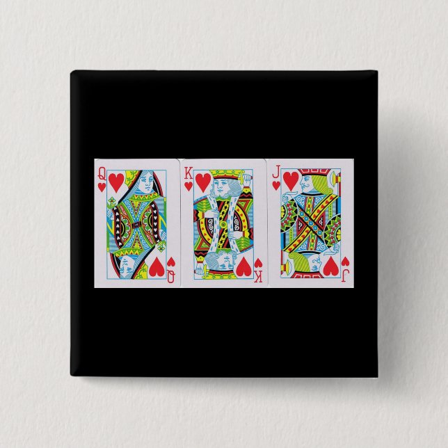 Queen,King,Jack of Hearts Button (Vorderseite)