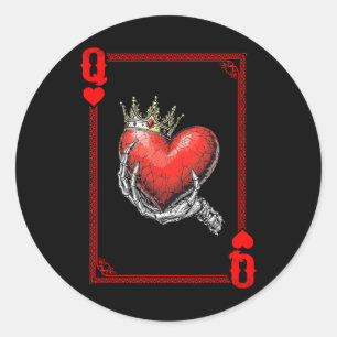 Queen King of Hearts Kartenspiel - Paarung Runder Aufkleber