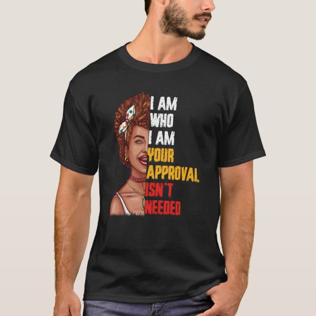 Queen Lady Curly Black Natural Afro African Americ T-Shirt (Vorderseite)