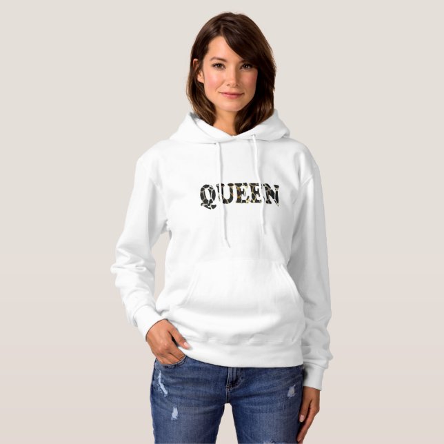 Queen Leopard Sweat - shirt à capuche - Sueur d'im (Devant entier)