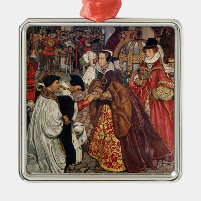 Queen Mary- und PrinzessinElizabeth Hereinkommen Silbernes Ornament (Vorne)