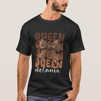 Queen Melanin Coquette Bow Afrikanischer Schwarzer T-Shirt