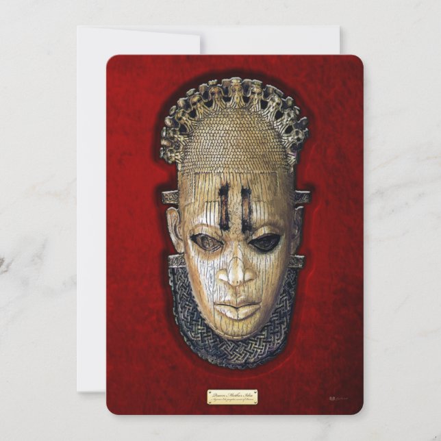 Queen Mother Idia - Elfenbein Edo Maske über Red V (Vorderseite)