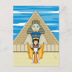 Queen Nefertiti & The Great Sphinx of Gizeh Postkarte