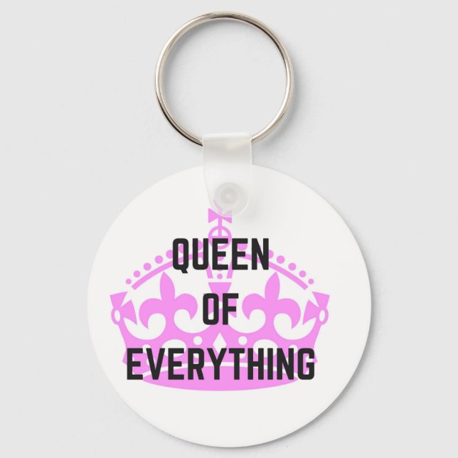 Queen Of Everything Crown Text Illustration Schlüsselanhänger (Vorderseite)
