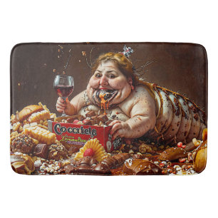 "Queen of Gluttonous Decay" farbenfrohe Portrait Badematte
