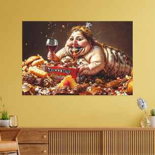 "Queen of Gluttonous Decay" farbenfrohe Portrait Leinwanddruck