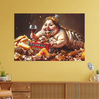"Queen of Gluttonous Decay" farbenfrohe Portrait Leinwanddruck