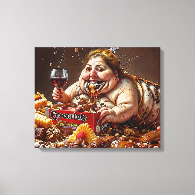 "Queen of Gluttonous Decay" farbenfrohe Portrait Leinwanddruck (Vorderseite)