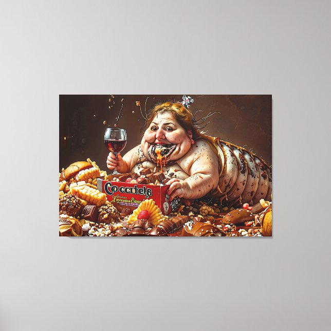 "Queen of Gluttonous Decay" farbenfrohe Portrait Leinwanddruck (Vorderseite)