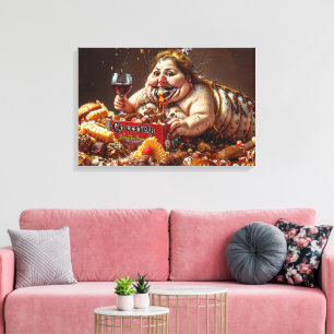 "Queen of Gluttonous Decay" farbenfrohe Portrait Leinwanddruck