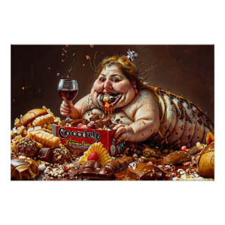 "Queen of Gluttonous Decay" farbenfrohe Portrait Poster