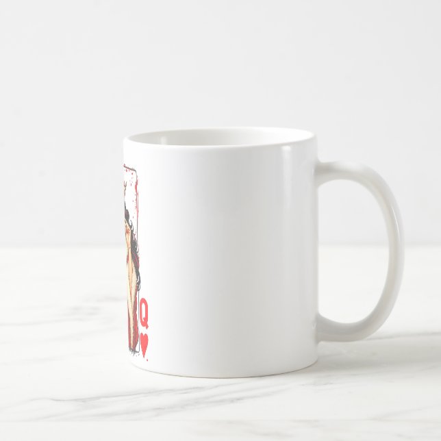 Queen Of Heart Playing Card Love Valentine Outfit  Kaffeetasse (Rechts)