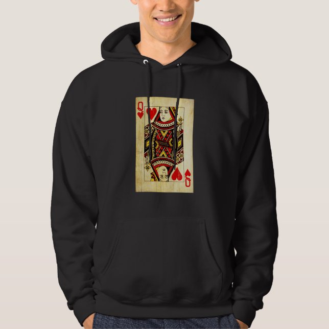 Queen Of Hearts Card Deck Old Hoodie (Vorderseite)