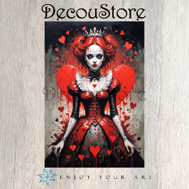 Queen of Hearts Decoupage Seidenpapier