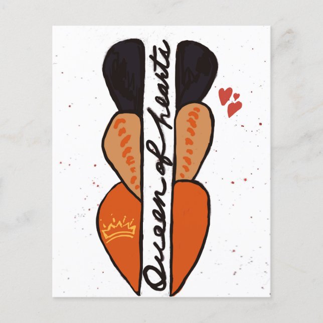 Queen of Hearts Flat Greeting Card (Vorderseite)