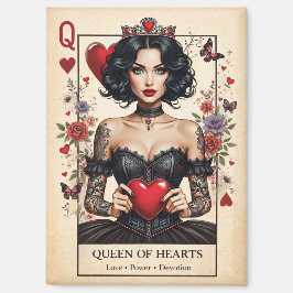 Queen of Hearts Gothic Tarot Fridge Magnet 